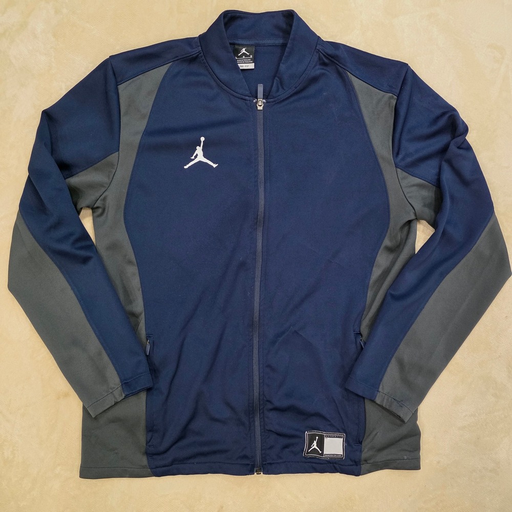 Jordan Dri-Fit Flight Knit Track Jacket Navy Blue Gray Men's Size L 924707-419